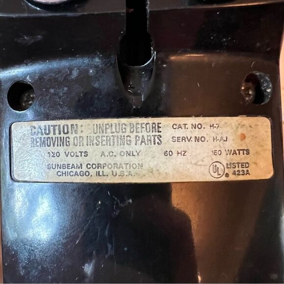 Vintage Sunbeam Mixmaster 5 Speed Electric Hand Mixer Model H-AL AVACADO GREEN - Picture 13 of 13